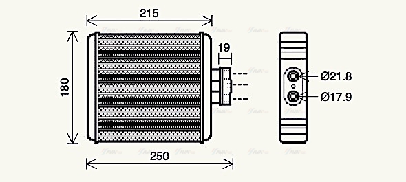 Теплообмінник, система опалення салону   VN6196   AVA QUALITY COOLING