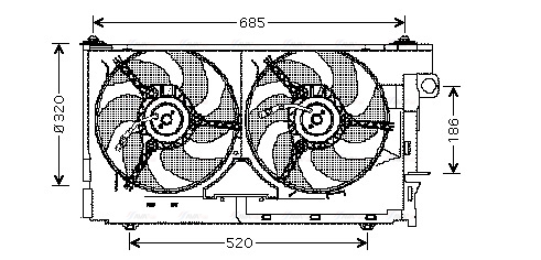 Вентилятор, охлаждение двигателя   CN7518   AVA QUALITY COOLING