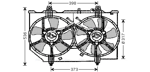 Вентилятор, система охолодження двигуна   DN7513   AVA QUALITY COOLING