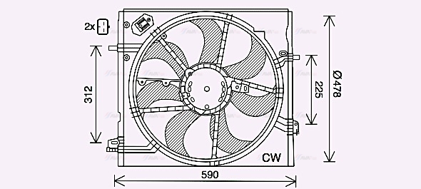Вентилятор, система охолодження двигуна   DN7535   AVA QUALITY COOLING
