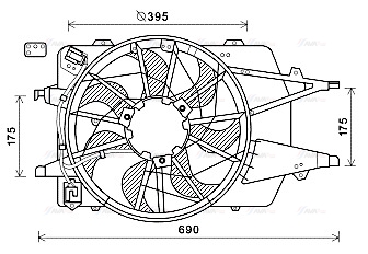 Вентилятор, система охолодження двигуна, AVA QUALITY COOLING FD7577 Вентилятор, система охолодження двигуна, AVA QUALITY COOLING FD7577