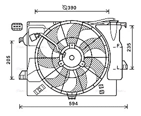 Вентилятор, охлаждение двигателя   HY7546   AVA QUALITY COOLING