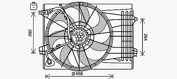 Вентилятор, охлаждение двигателя   HY7572   AVA QUALITY COOLING