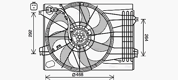 Вентилятор, охлаждение двигателя   HY7573   AVA QUALITY COOLING