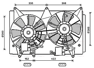 Вентилятор, система охолодження двигуна   MZ7547   AVA QUALITY COOLING