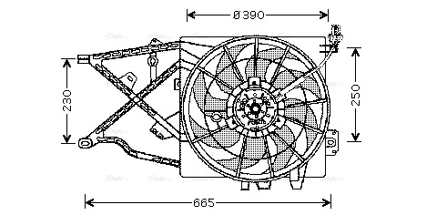 Вентилятор, охлаждение двигателя   OL7505   AVA QUALITY COOLING