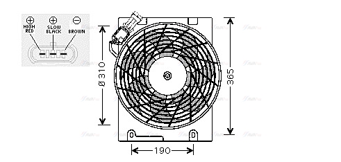 Вентилятор, охлаждение двигателя   OL7508   AVA QUALITY COOLING