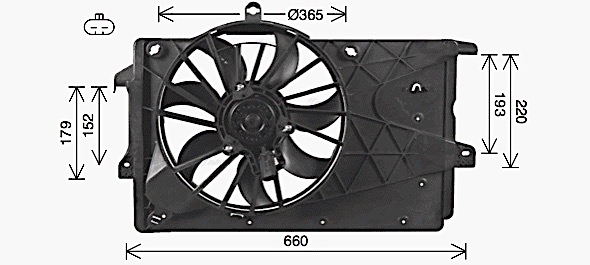 Вентилятор, система охолодження двигуна   OL7527   AVA QUALITY COOLING