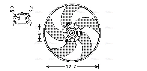 Вентилятор, охлаждение двигателя   PE7522   AVA QUALITY COOLING