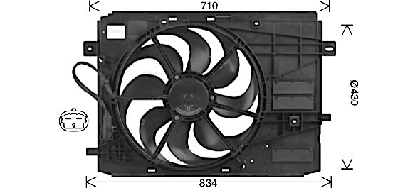 Вентилятор, охлаждение двигателя   PE7561   AVA QUALITY COOLING