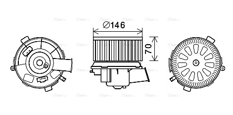 Вентилятор салона   PE8378   AVA QUALITY COOLING