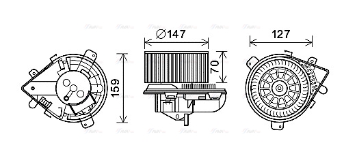 Вентилятор салона   PE8393   AVA QUALITY COOLING