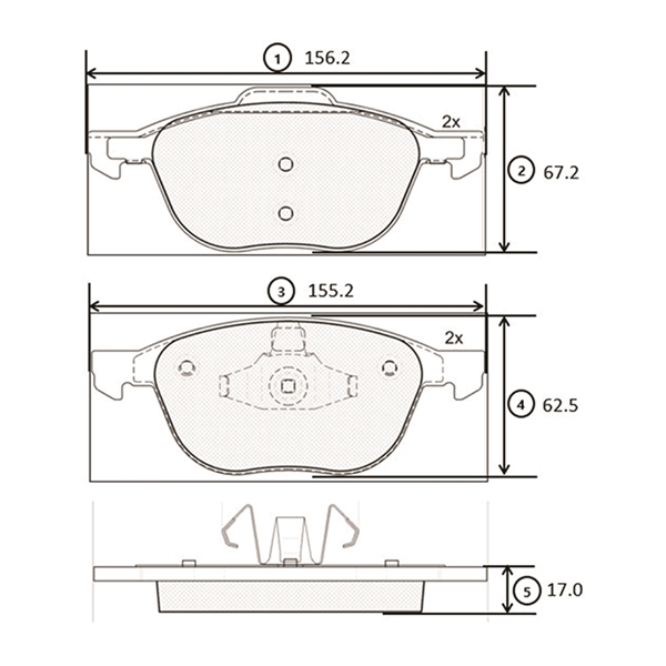 Комплект гальмівних накладок, дискове гальмо, CTR GK0159 Комплект гальмівних накладок, дискове гальмо, CTR GK0159
