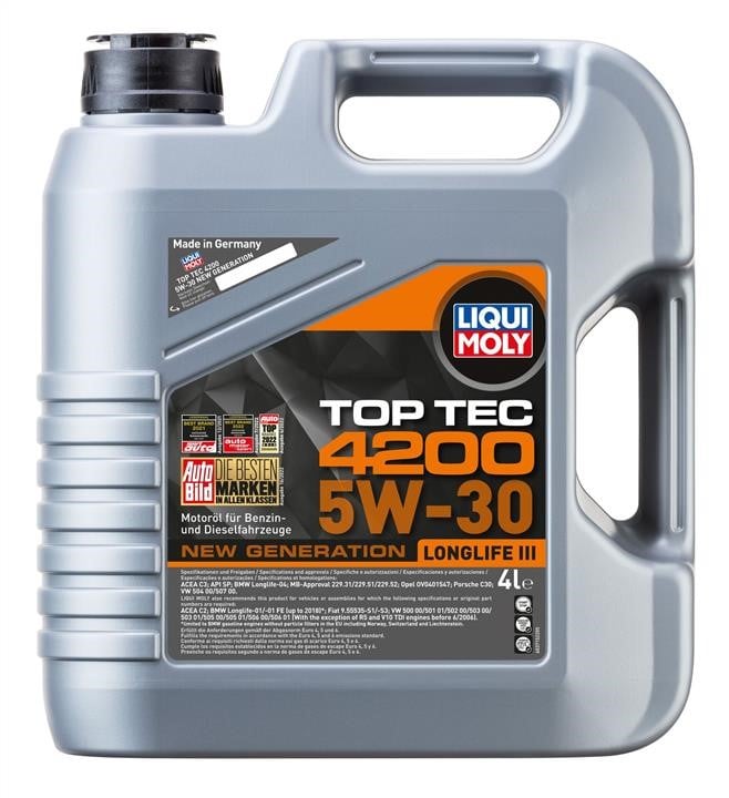 Моторное масло LIQUI MOLY Top Tec 4200 5W-30 4 л, 3715