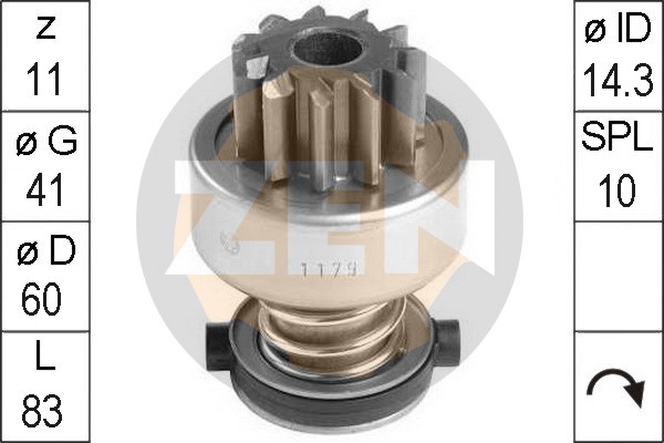 Механізм вільного ходу, стартер   ZN1179   ERA