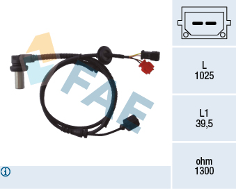 Датчик, кількість обертів колеса   78063   FAE