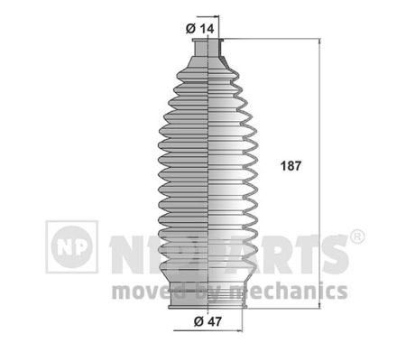 Комплект гофрованих кожухів, механізм рульового керування   J2843011   NIPPARTS