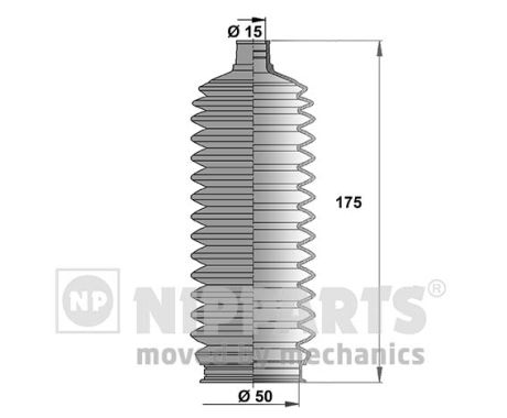 Комплект гофрованих кожухів, механізм рульового керування   J2846008   NIPPARTS