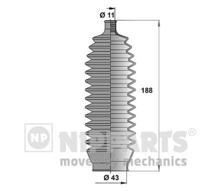 Комплект гофрованих кожухів, механізм рульового керування   J2847010   NIPPARTS