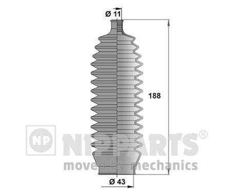 Комплект пыльника, рулевое управление   J2855000   NIPPARTS