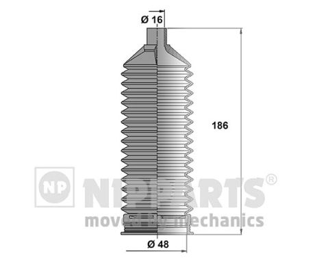 Комплект гофрованих кожухів, механізм рульового керування   N2840510   NIPPARTS