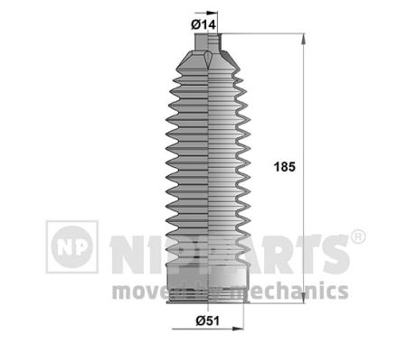 Комплект гофрованих кожухів, механізм рульового керування   N2843025   NIPPARTS