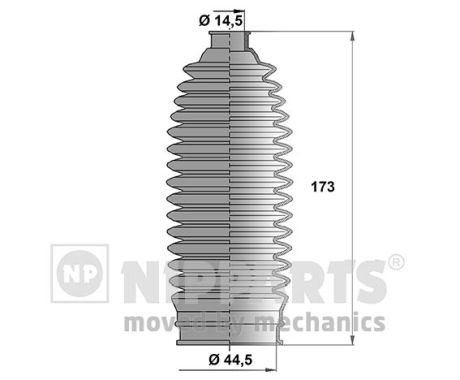 Комплект гофрованих кожухів, механізм рульового керування   N2847014   NIPPARTS