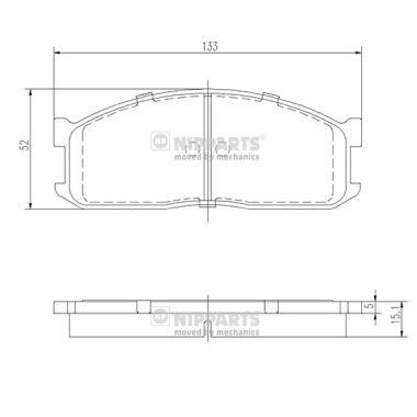 Комплект гальмівних накладок, дискове гальмо   J3603025   NIPPARTS