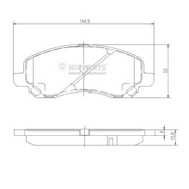 Комплект гальмівних накладок, дискове гальмо   J3605046   NIPPARTS