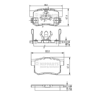 Комплект тормозных колодок, дисковый тормоз   J3614017   NIPPARTS