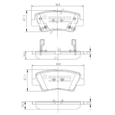 Комплект гальмівних накладок, дискове гальмо   N3610311   NIPPARTS