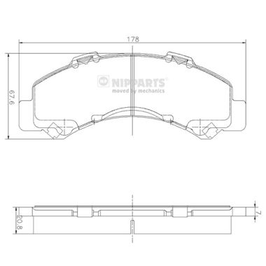 Комплект тормозных колодок, дисковый тормоз   N3619003   NIPPARTS