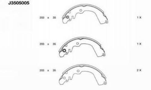 Комплект тормозных колодок   J3505005   NIPPARTS