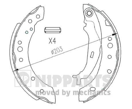 Комплект тормозных колодок   N3505043   NIPPARTS