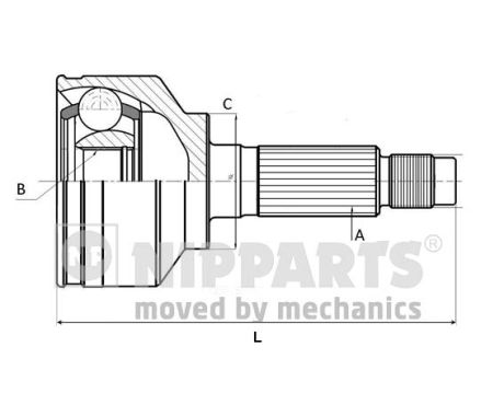 Шарнирный комплект, приводной вал   J2820302   NIPPARTS