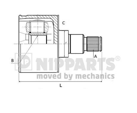 Шарнирный комплект, приводной вал   J2831136   NIPPARTS