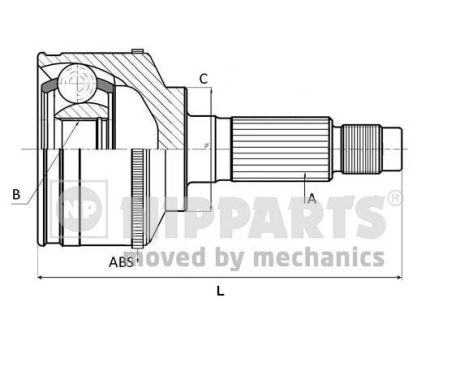 Шарнирный комплект, приводной вал   N2820313   NIPPARTS