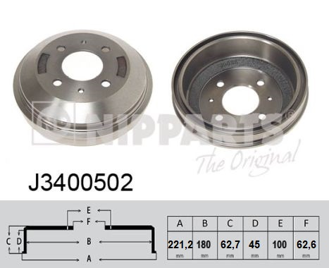 Гальмівний барабан   J3400502   NIPPARTS