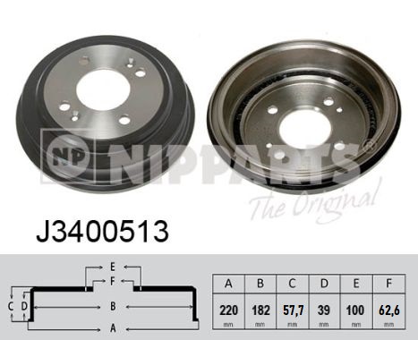 Гальмівний барабан   J3400513   NIPPARTS