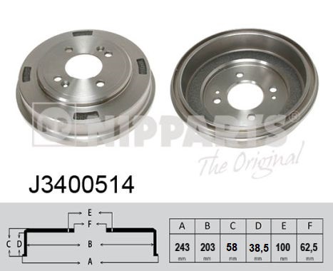 Гальмівний барабан   J3400514   NIPPARTS