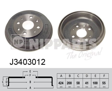 Тормозной барабан   J3403012   NIPPARTS