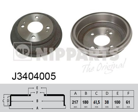 Гальмівний барабан   J3404005   NIPPARTS