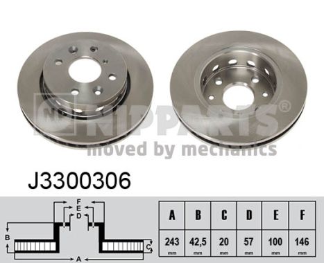 Тормозной диск   J3300306   NIPPARTS