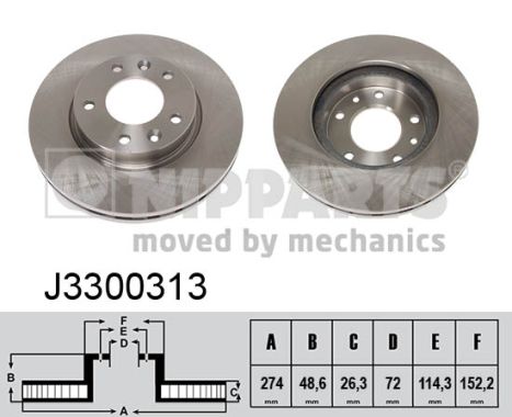 Тормозной диск   J3300313   NIPPARTS