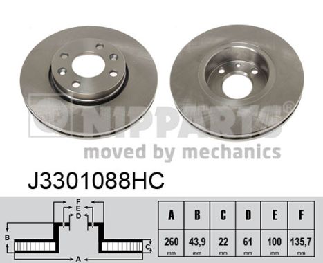 Гальмівний диск   J3301088HC   NIPPARTS