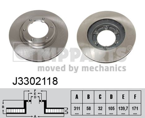 Гальмівний диск   J3302118   NIPPARTS