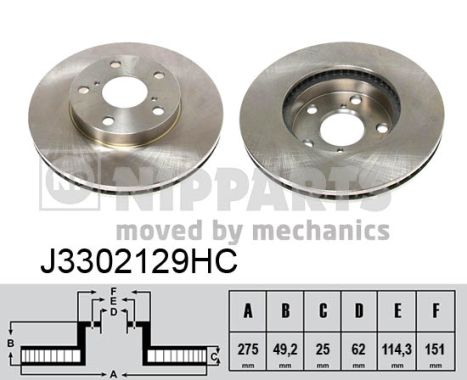 Гальмівний диск   J3302129HC   NIPPARTS