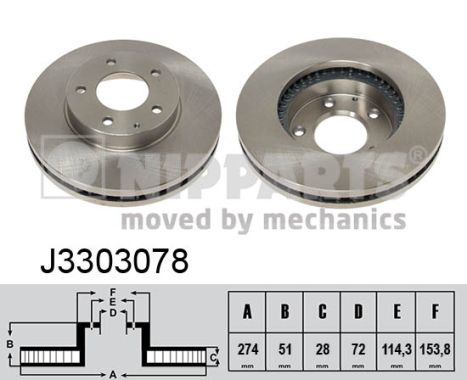 Тормозной диск   J3303078   NIPPARTS