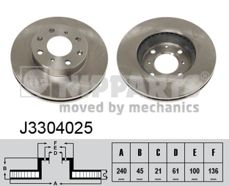 Тормозной диск   J3304025   NIPPARTS