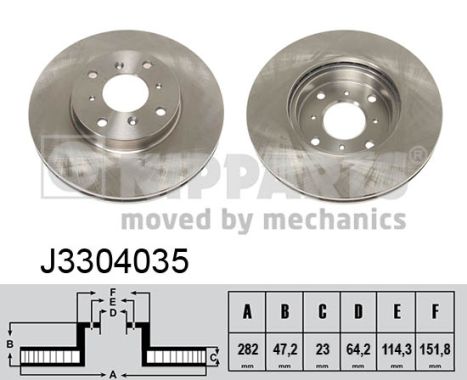 Тормозной диск   J3304035   NIPPARTS